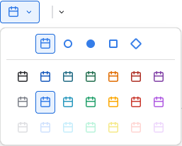 Timeline bullet styles and colour palette