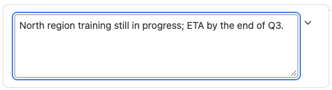 Timeline custom text editor for an event description